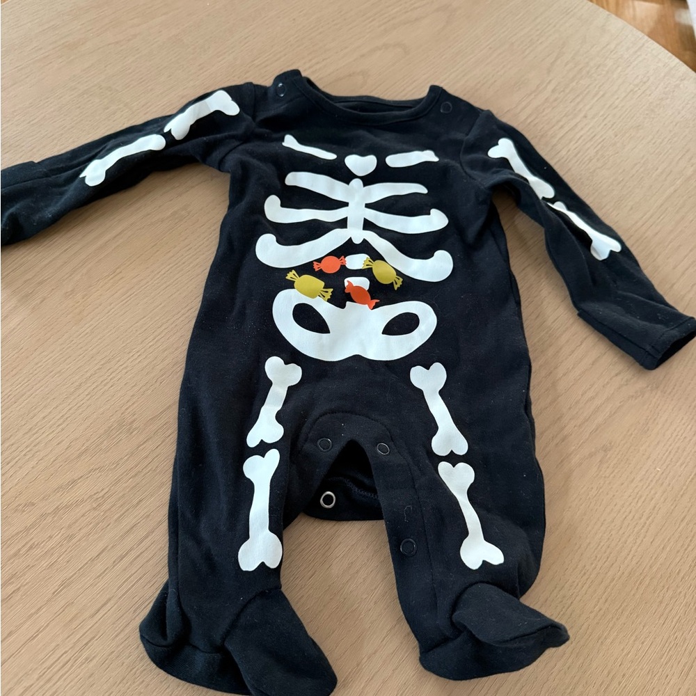 Carter's Black and White Skeleton Footie
